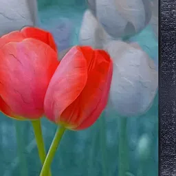 PnF Black & Red Wooden Floral and Botanical Wall Painting-image-96