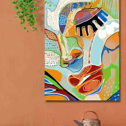 SAF Blue & Green Abstract Woman Canvas Waterproof Painting Wall Art-image-8