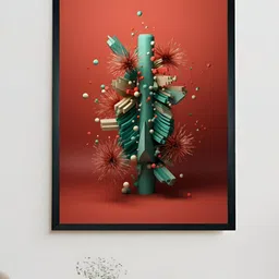 SOWPEACE Rust & Green Canvas Abstract Wall Photographs-55