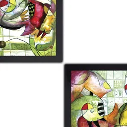 PnF Black & Green 2 Piece Paper Abstract Painting Wall Art-picture-15
