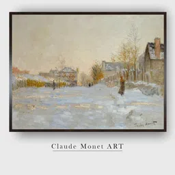 The Art House Grey & Beige Snow In Argenteuil Painted Framed Wall Art-image-3