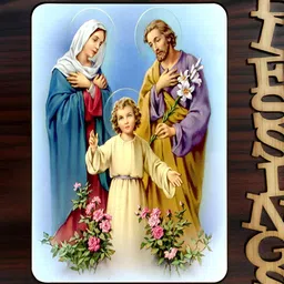 PnF Brown & Blue Wooden Religious Wall Art-image-20