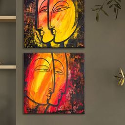 Art Street Black & Yellow 2 Pieces Luxury Stretched Wall Art-image-84