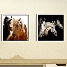 SAF Set of 3 modern art UV textured Wall painting with Premium White Frame-13