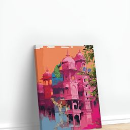 Art Street Pink & Orange Abstract Wall Paintings-image-95