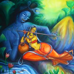 Wallpics Blue & Orange Religious Wall Poster-image-31