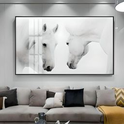 THE HANDMADE FLAIR White Horse Painting Wall Art-image-21