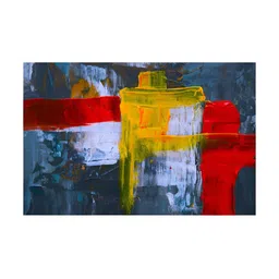 Inephos Blue & Red 1 Piece Abstract Printed Canvas Wall Art-18