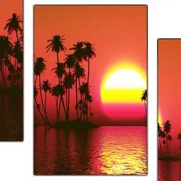 PnF Red & Black 3 Pieces Digital Printing wooden Wall Art-26