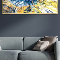 Art Street Blue & Yellow Printed Abstract designs Canvas Painting Wall Art-15