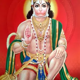 British Terminal Beige & Red Lord Hanuman Ji Religious Waterproof Wall Poster-image-87