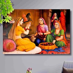 SAF Brown & Red Painting Canvas Wall Art-43