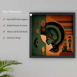 SOWPEACE Green & Rust Canvas Abstract Wall Art image 2