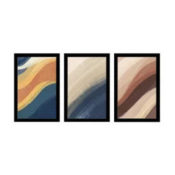 WENS Set Of 3 Multicoloured Abstract Color Wall Art Paintings image 3
