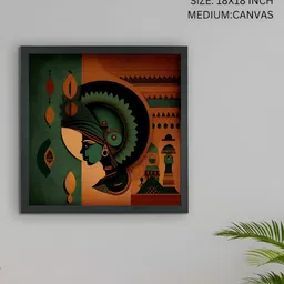 SOWPEACE Green & Rust Canvas Abstract Wall Art image 3