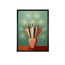 SOWPEACE Green & Rust Canvas Abstract Wall Art image 5