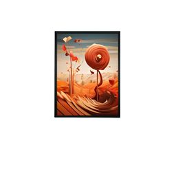 SOWPEACE Rust & Beige Canvas Abstract Wall Art image 3