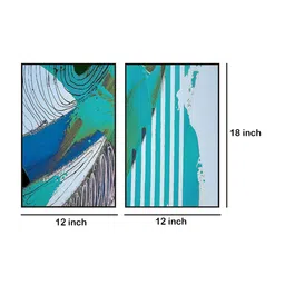 999Store Set Of 2 Green Abstract Painting Frame Wall Art image 2