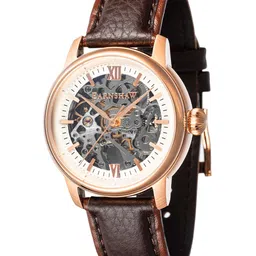 EARNSHAW Men Silver-Toned Skeleton Dial Analogue Automatic Motion Powered Watch ES-8110-04-5