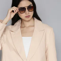 Levis Women Beige Solid Relaxed Fit Single Breasted Casual Blazer-image-16