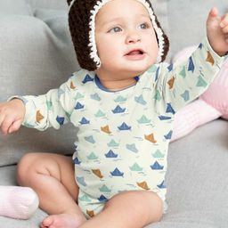 Ola! Otter Kids Expandable Geometric Printed Organic Cotton Bodysuit-image-86