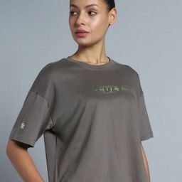 CULT Women Dark Grey Branding Cropped T-shirt-picture-6