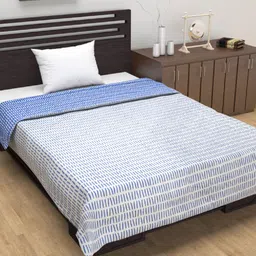 Divine Casa Blue & White Striped Mild Winter 120 GSM Single Bed Dohar-image-12