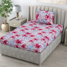 BOMBAY DYEING Dream Lover Pink Floral Cotton 104 TC Single Bedsheet Set 2.24 m x 1.4 m-image-8