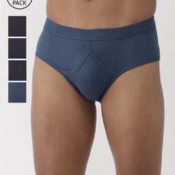 Marks & Spencer Men Pack of 5 Blue Solid Briefs T146901VNAVY/BLUE-39