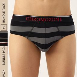 Chromozome Men Pack of 2 Ultra Premium Micro Modal Striped Briefs 8902733642347-MULTI 1-image-12