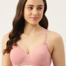 Leading Lady Solid Lightly Padded Bra with Criss Cross Backstyle-image-10