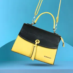 WOMEN MARKS Colourblocked PU Oversized Structured Handheld Bag-21