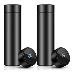 ZEELPETAL Black 2 Pieces Stainless Steel Temperature Water Bottles-500 ml Each-picture-10