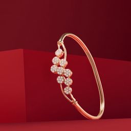 Zaveri Pearls Rose Gold-Plated Cubic Zirconia Studded Kada Bracelet-10