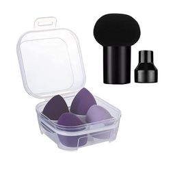 Facejewel Set Of 4 Pack Cosmetic Wet & Dry Powder Puff With Box & Mushroom Makeup Sponge-45
