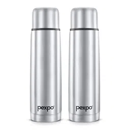 Pexpo Silver Toned 2 Pieces Double Wall Vacuum Flask Water Bottle 500 ml-5