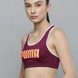 Puma Women Purple Typography Print Lightly Padded Training Sustainable Bra-image-15