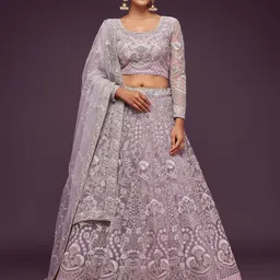 DIVASTRI Embroidered Semi-Stitched Lehenga With Unstitched Blouse & Dupatta-picture-4