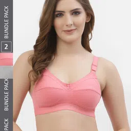 Floret Women Pack Of 2 Solid Non-Padded Non-Wired Everyday Bras T3061-image-96