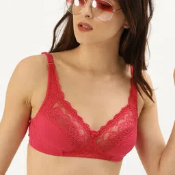 DressBerry Fuchsia Pink Lace Non-Wired Non Padded Everyday Bra DB-BF-005D-43