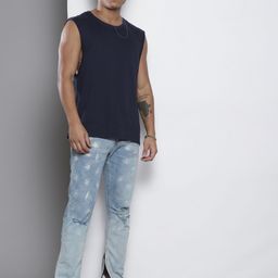 boohooMAN Skinny Fit Mildly Distressed Heavy Fade Bleached Stretchable Jeans-image-63
