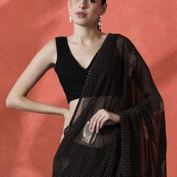 Sangria Ready to wear Poly Georgette Floral Saree-picture-20