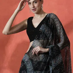 Sangria Ethnic Motifs Printed Ready to wear Saree-57