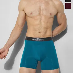 MODERN CREW Men Pack of 3 Premium Micro Modal Trunks MC3-T-002-CL-JB-WT-BL-S image 1