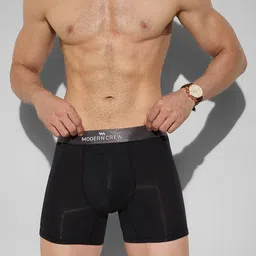 MODERN CREW Men Pack of 3 Premium Micro Modal Trunks MC3-T-002-CL-JB-WT-BL-S image 2
