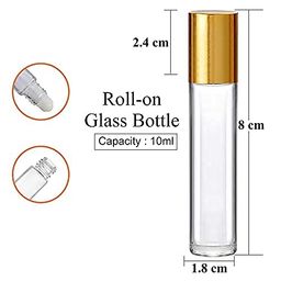 Zenvista Reusable Roll on Glass Bottles - 10ml (Pack Of 10) | Empty Refillable Bottles For Essential oils, DIY Perfumes, Attar, Lip Balm, Aromatherapy | Clear & Transparent Travel-Friendly Bottles image 3