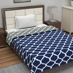 Divine Casa Navy Blue & Grey Geometric Reversible AC Room 110 GSM Single Bed Dohar-image-64