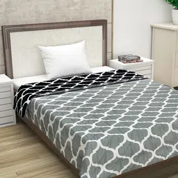 Divine Casa Grey Abstract Print Reversible Mild Winter 110 GSM Single Bed Comforter-18