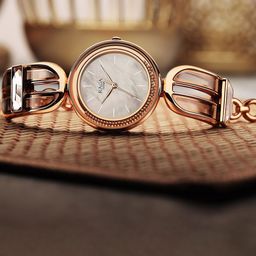 Titan Women White Brass Mother of Pearl Dial & Rose Gold Toned Stainless Steel Bracelet Style Straps Watch 95204WM01-image-58
