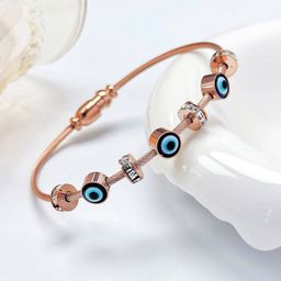 Designs & You Rose Gold-Plated Crystals Studded Bangle-Style Bracelet-picture-37